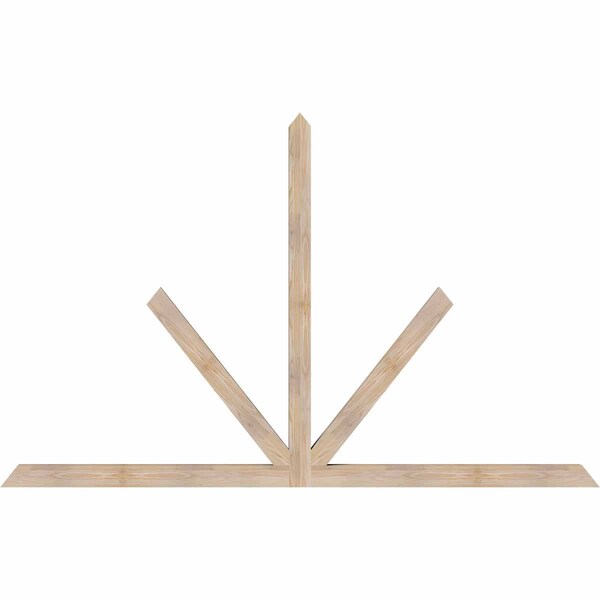 Ekena Millwork Saratoga Smooth Timber Gable Bracket, Douglas Fir, 96"W x 60"H x 3 1/2"D x 3 1/2"F, 15/12 Pitch GBW096X60X0404SAR00SDF - main